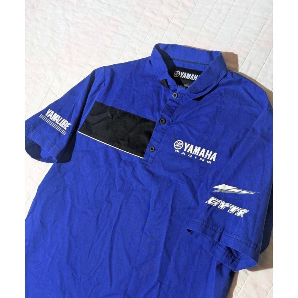 Yamaha Factory Racing Shirt Mens Large Mechanic Pit Crew Polo GYTR Snap Collar